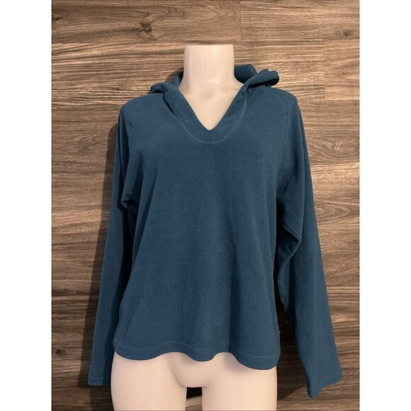 Prana Breathe Ruby Long-Sleeve Fleece V-Neck Pullover Sweatshirt Women's Large - Picture 1 of 10